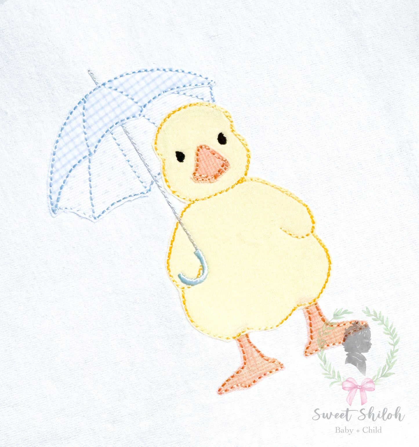 Duck with Umbrella Bean Applique