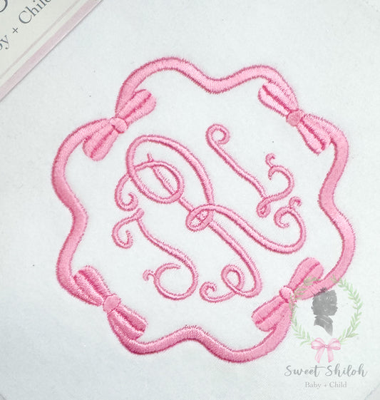 Satin Bow Monogram Frame