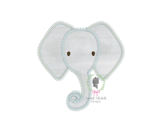 Elephant Head Zigzag Stitch Applique