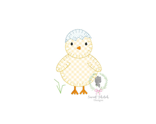 Easter Chick Blanket Stitch Applique