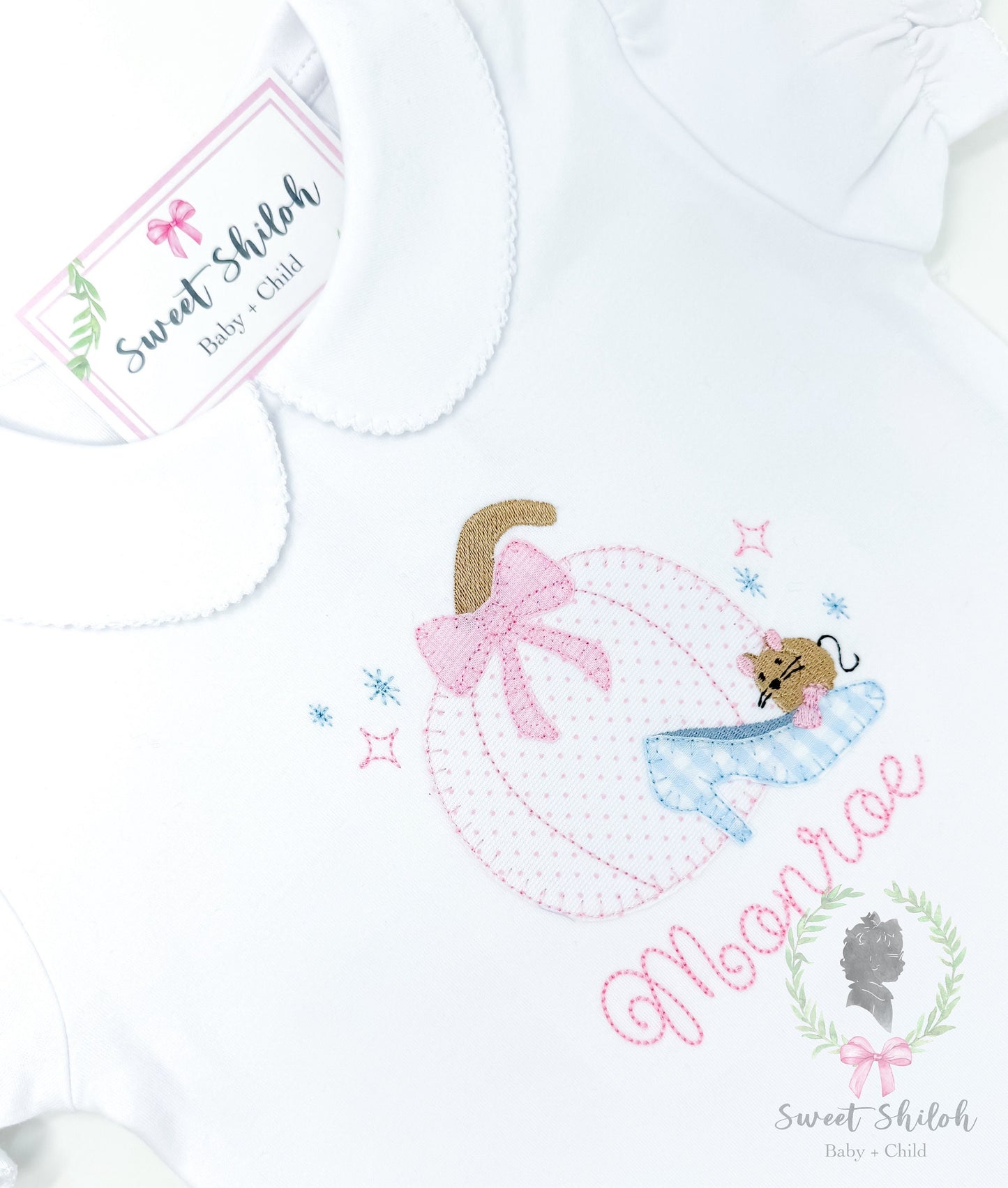 Pumpkin with Glass Slipper Blanket Stitch