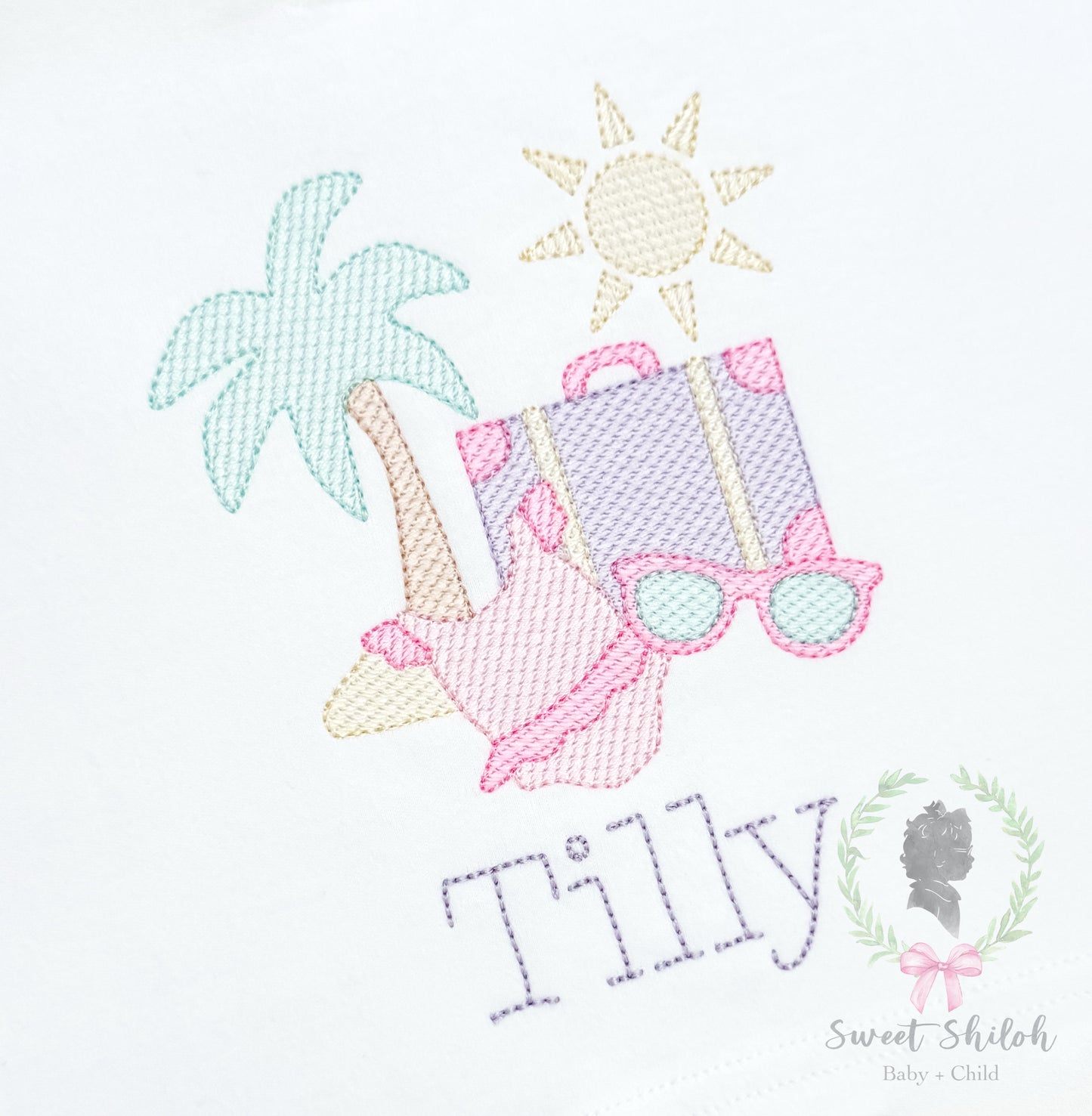 Beach Girl Vacation Sketch