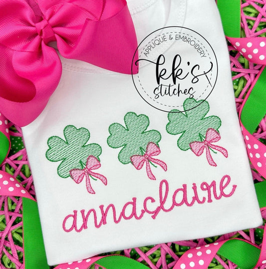 St. Patrick's Day Shamrock Bow Trio Sketch