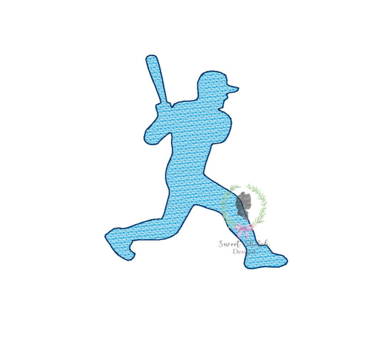 Baseball Player Silhouette Sketch