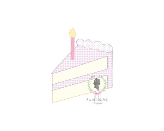 Birthday Cake Slice Bean Stitch Applique