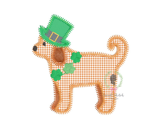 Golden Doodle St. Patrick Zigzag Stitch Applique