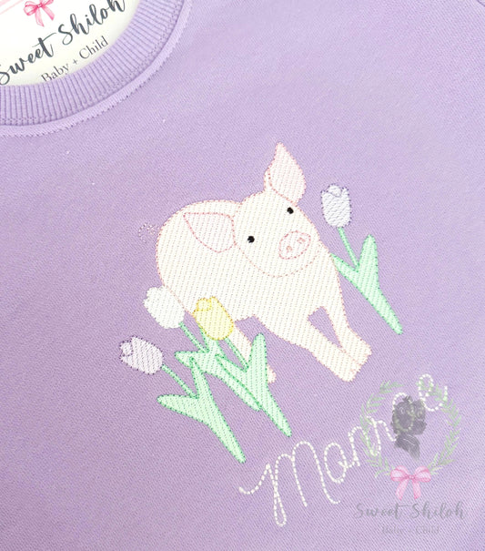 Pig with Tulips Sketch
