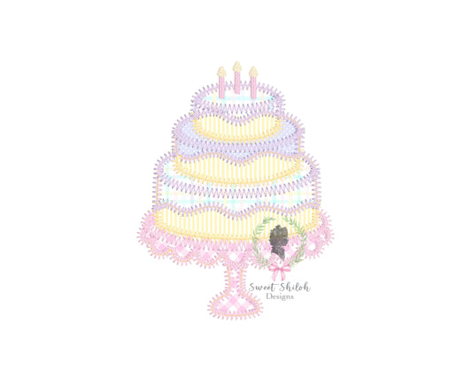 Birthday Cake Zigzag Stitch Applique
