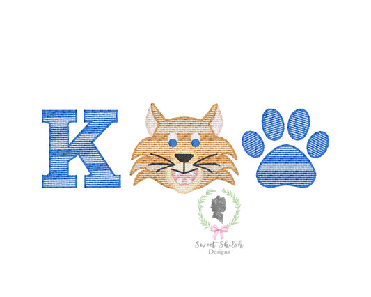 Wildcat K Paw Print Trio Sketch
