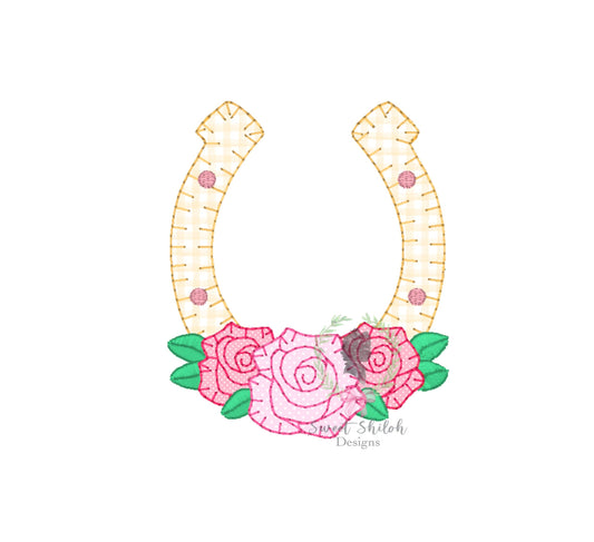 Derby Horse Shoe Blanket Stitch Applique