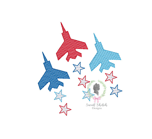 Fighter Jet Trio Sketch