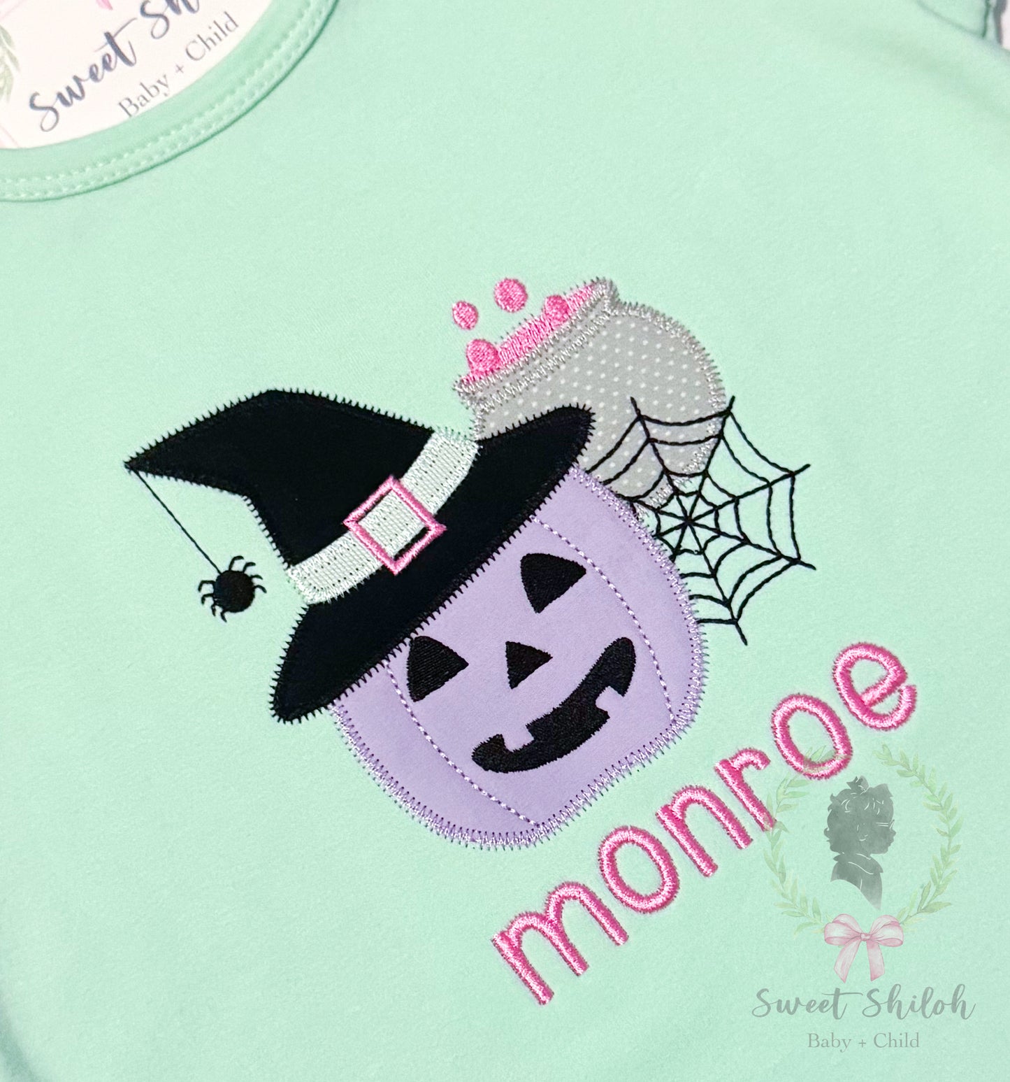 Witch Pumpkin Zigzag Stitch Applique