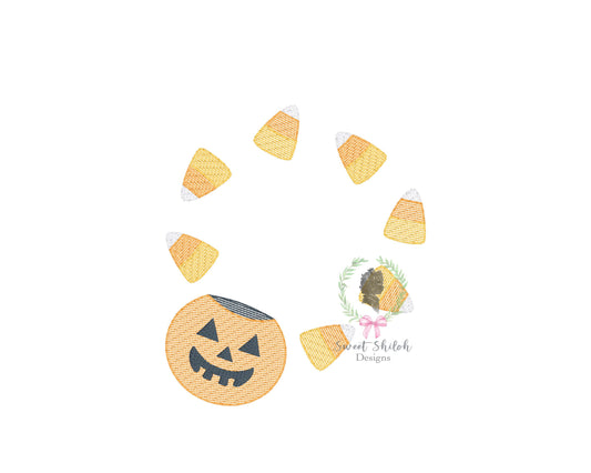 Jack O' Lantern Candy Frame Sketch