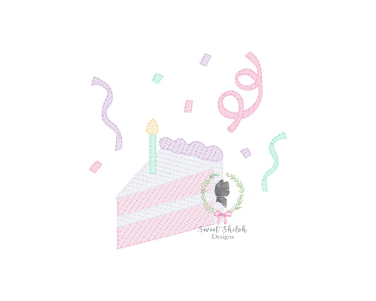 Birthday Party Cake Slice Sketch