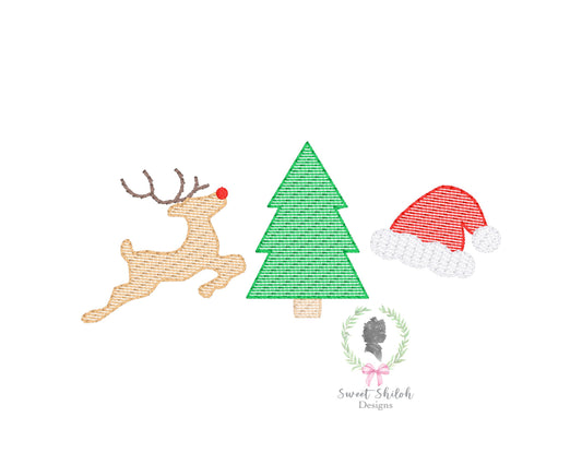 Christmas Reindeer Trio Sketch