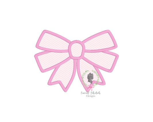 Gift Bow Satin Stitch Applique