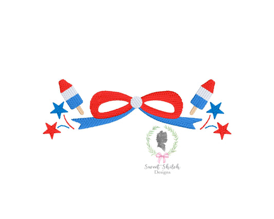4th of July Popsicle Bow Frame Fill