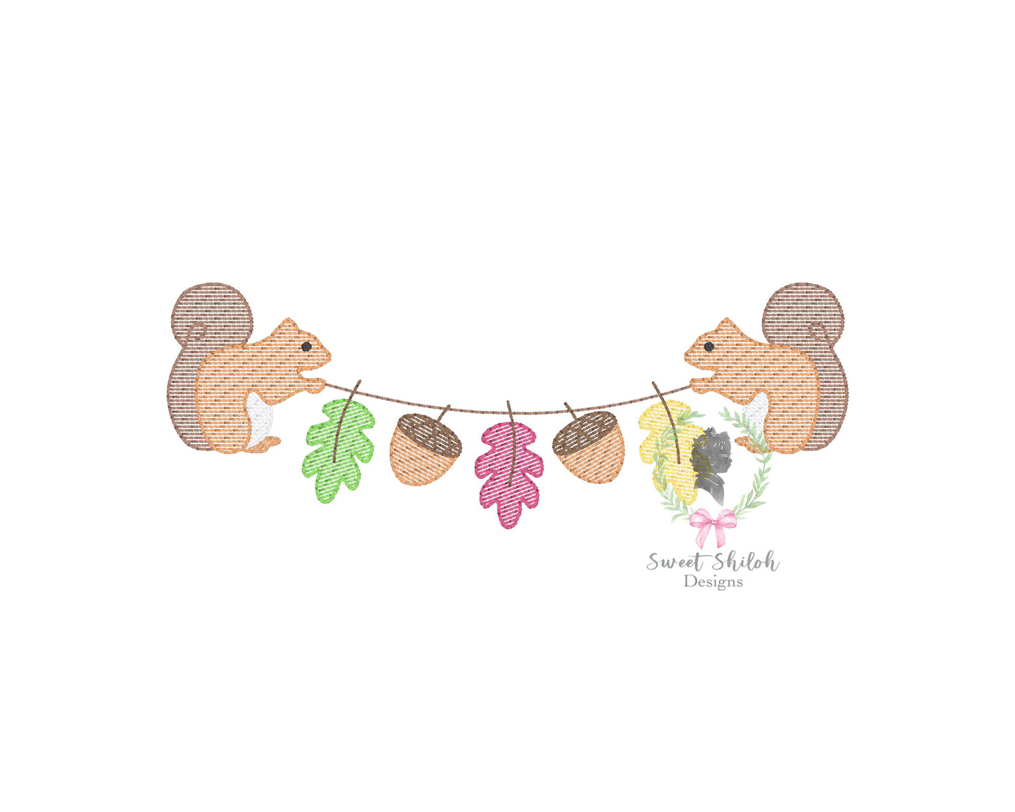 Fall Squirrel Bunting Frame Sketch