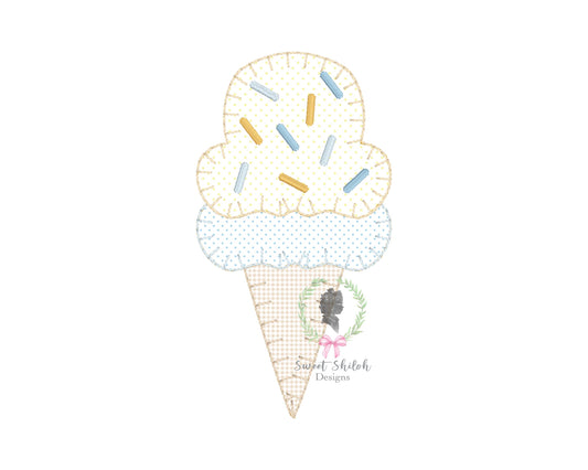 Ice Cream Blanket Stitch Applique