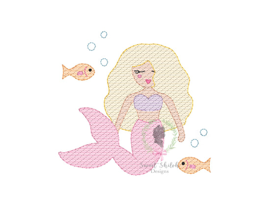 Swimming Mermaid Sketch