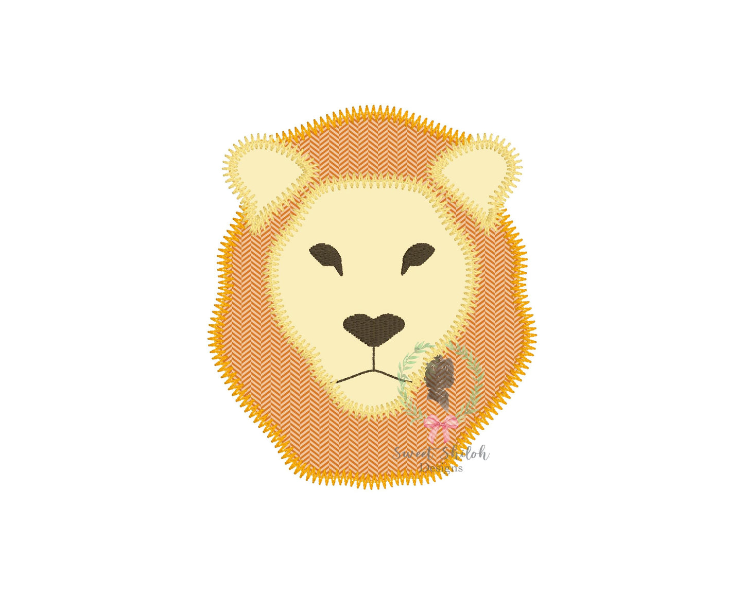 Lion Head Zigzag Stitch Applique