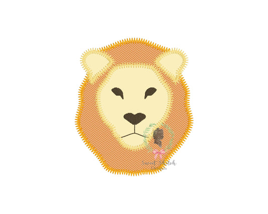 Lion Head Zigzag Stitch Applique