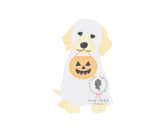 Golden Doodle Costume Ghost Sketch