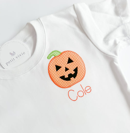 Jack O' Lantern Pumpkin Zigzag Stitch Applique