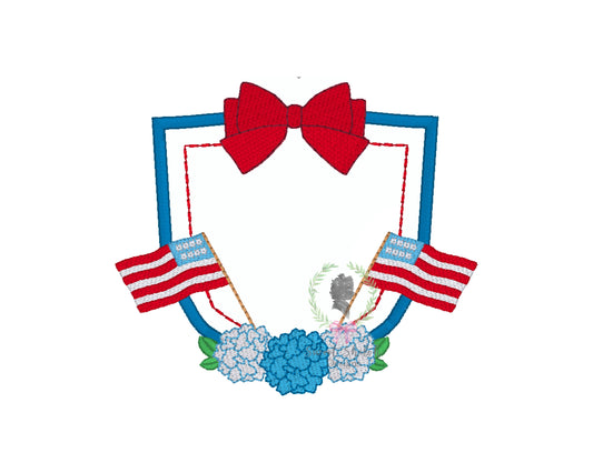 4th of July Hydrangea Bow Frame Fill