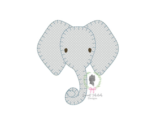 Elephant Head Blanket Stitch Applique