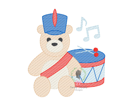 Christmas Drummer Teddy Sketch