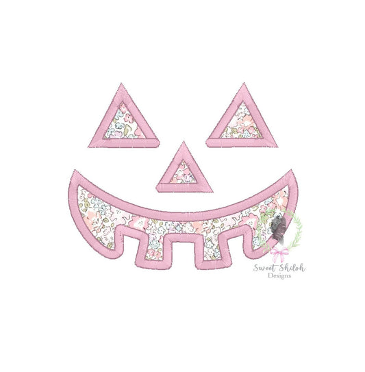 Jack O' Lantern Face Satin Stitch Applique