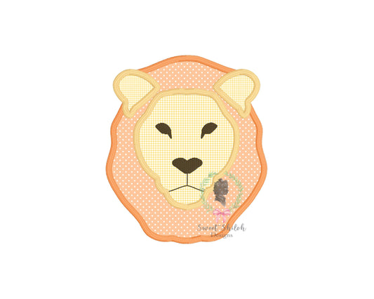 Lion Head Satin Stitch Applique