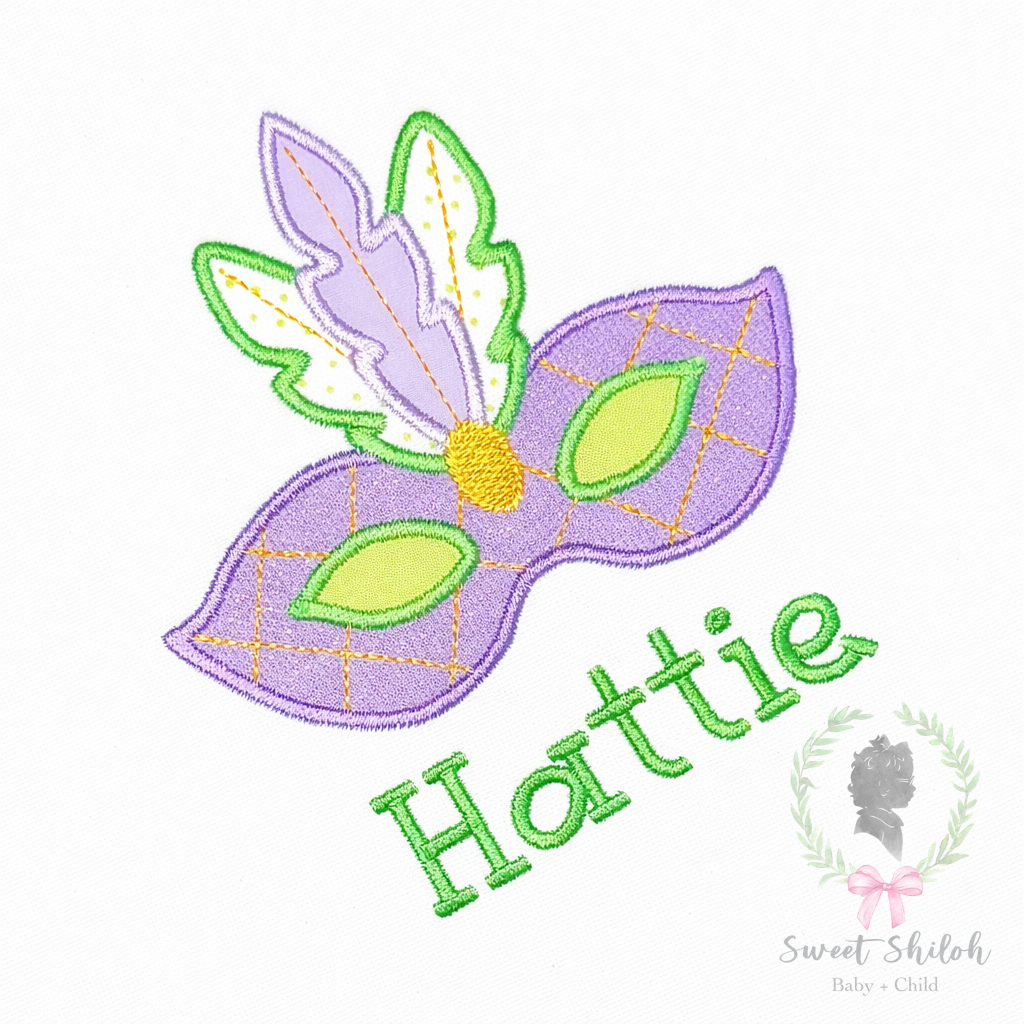Mardi Gras Mask Satin Applique