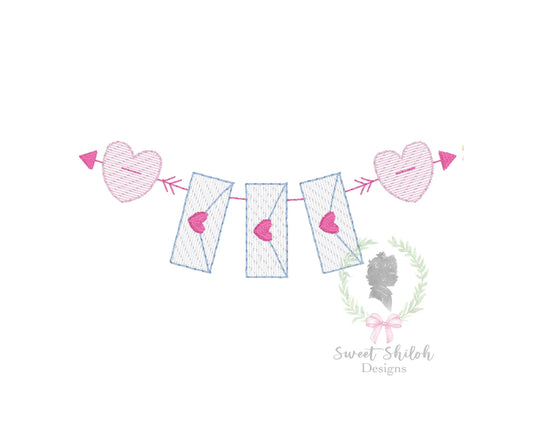 Love Letter Bunting Frame Sketch