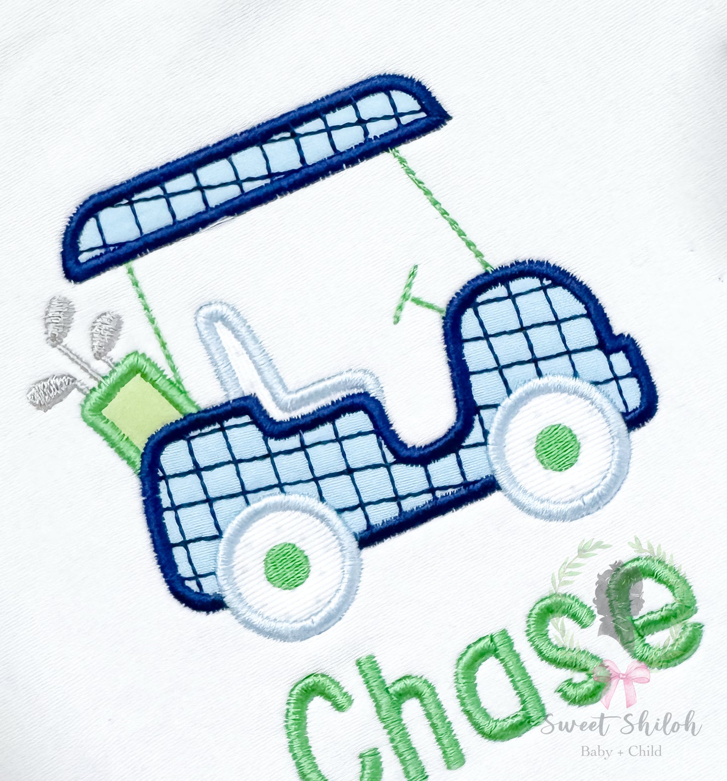 Golf Cart Satin Stitch Applique