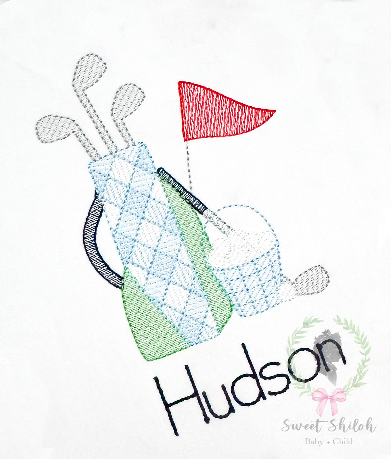 Gingham Golf Club Bag Sketch
