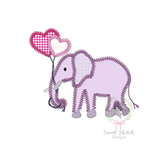 Heart Balloon Elephant Zigzag Stitch Applique