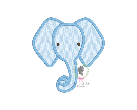 Elephant Head Satin Stitch Applique