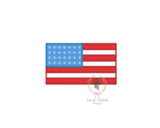 American Flag Zigzag Stitch Applique