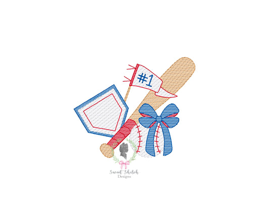 Baseball Bow Fan Sketch