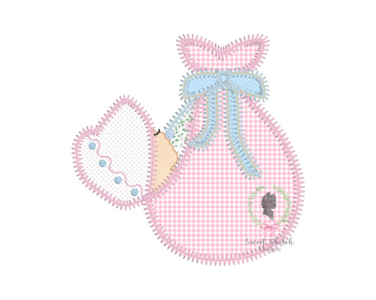 Sleeping Baby Zigzag Stitch Applique