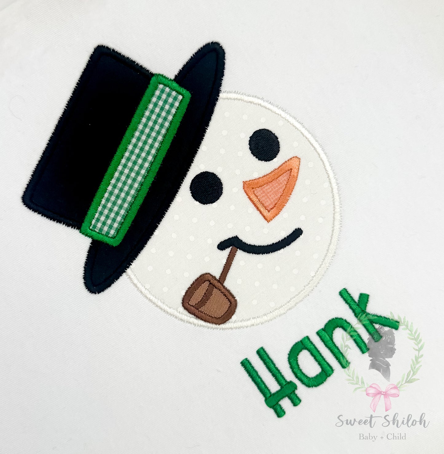Snowman Satin Stitch Applique