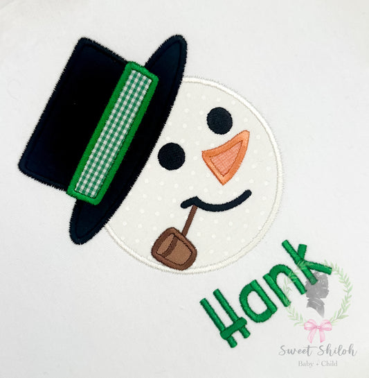 Snowman Satin Stitch Applique