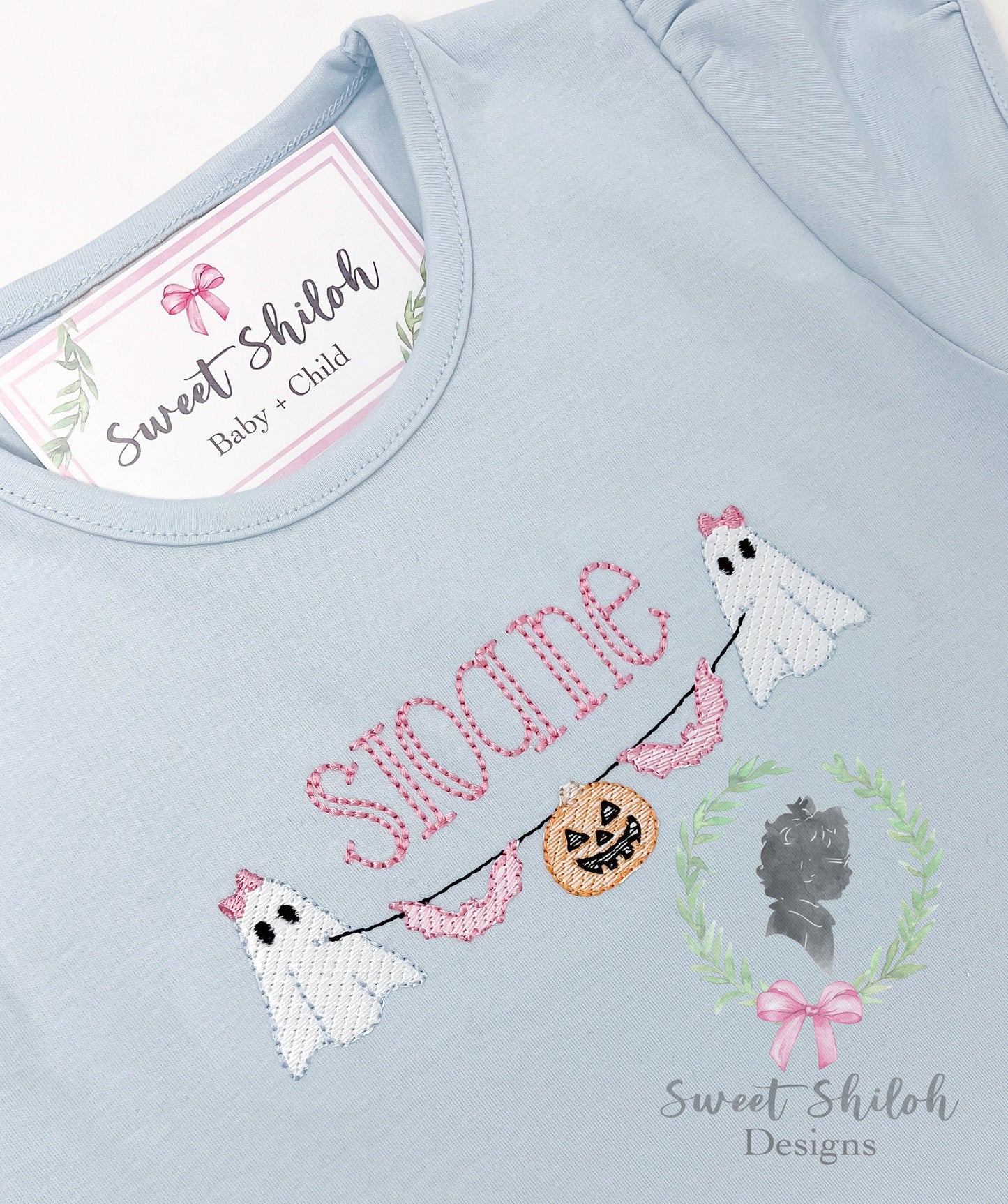 Halloween Ghost Bow Frame Sketch