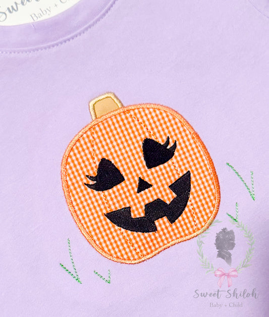 Build Your Own Jack O' Lantern Satin Stitch Applique