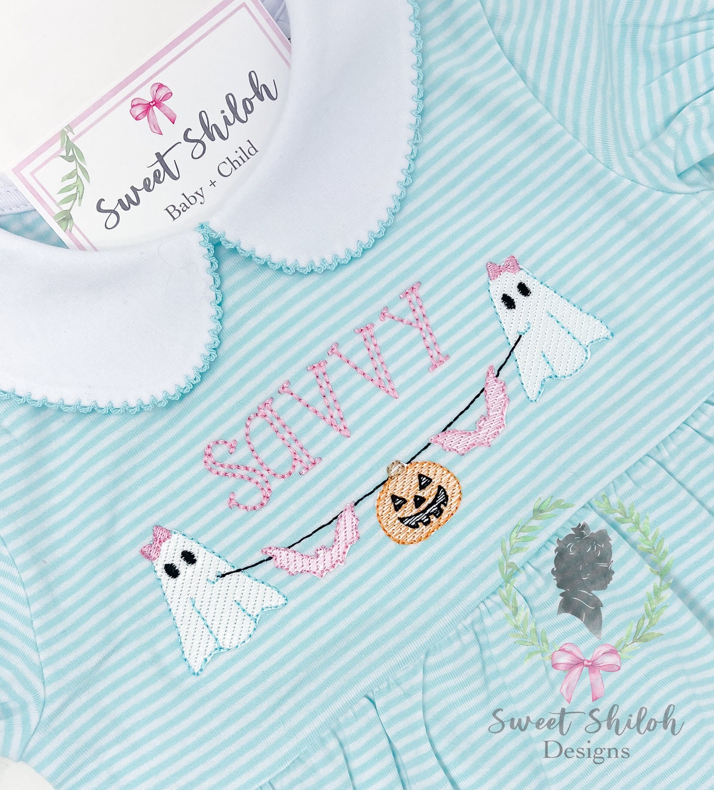 Halloween Ghost Bow Frame Sketch