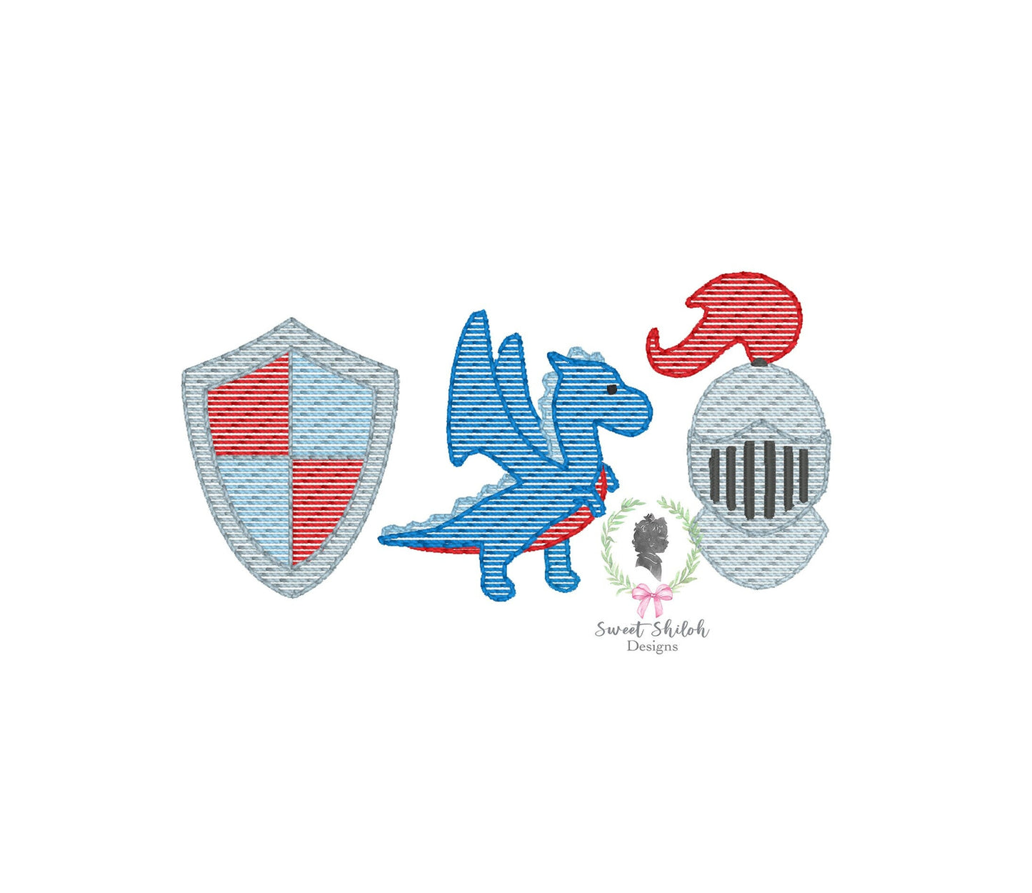 Knight Dragon Trio Sketch