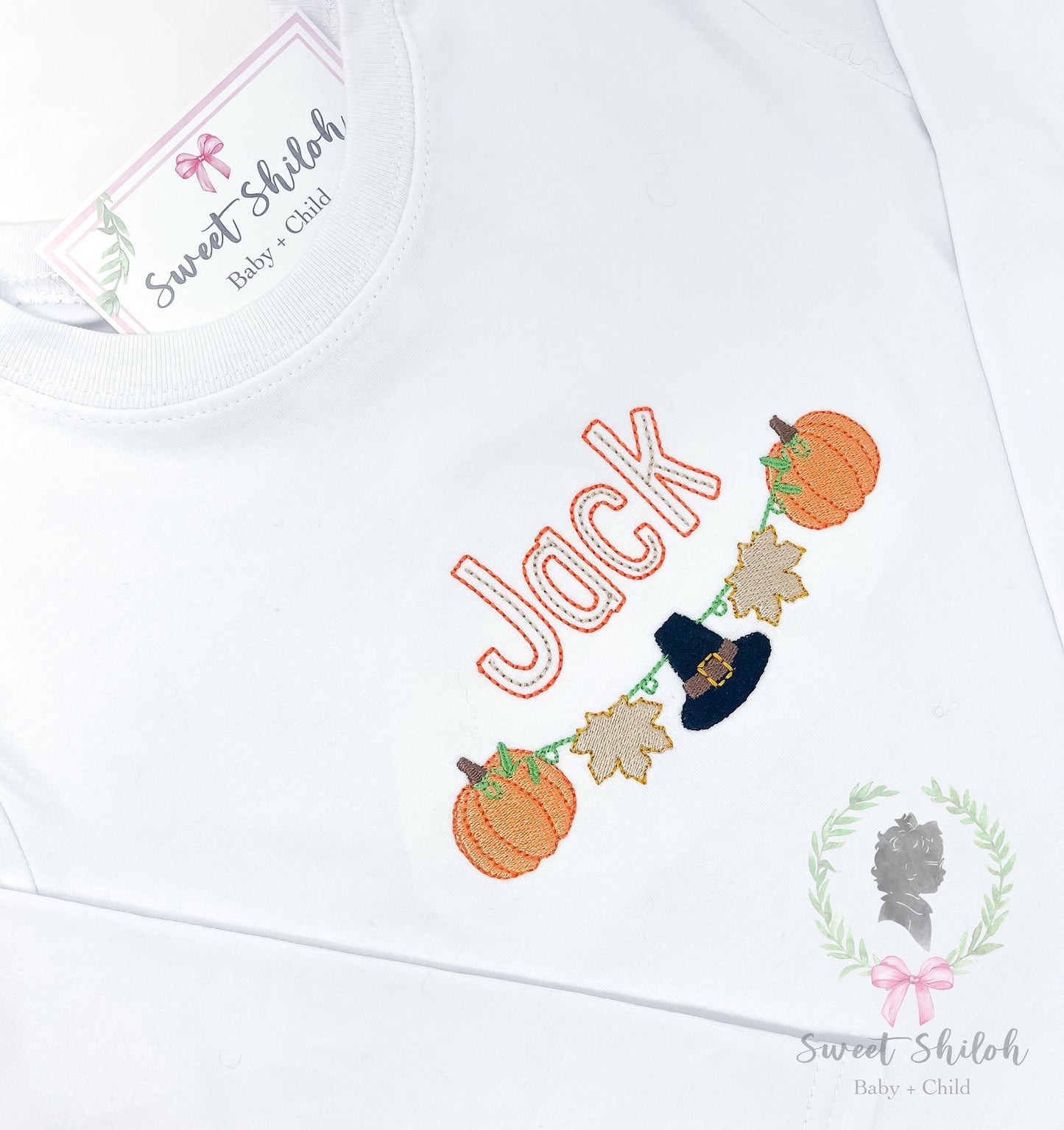 Thanksgiving Pumpkin Pilgrim Bunting Frame Fill