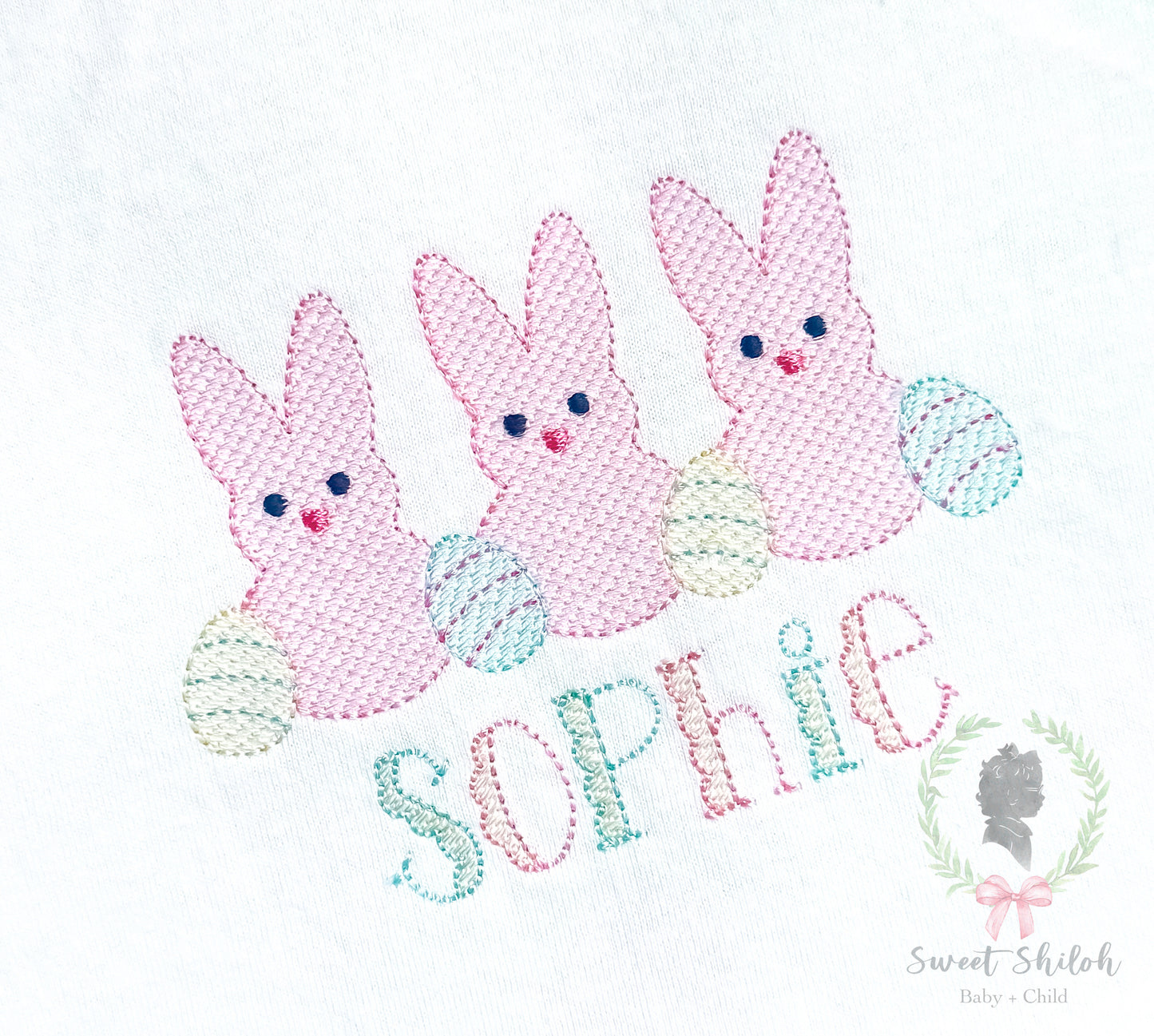 Bunny Trio with Eggs Sketch